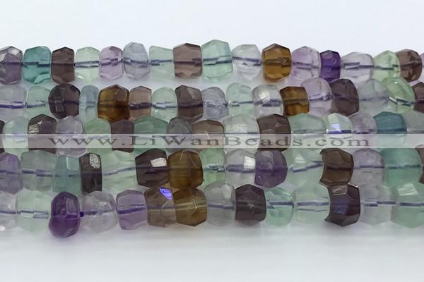 CRB5625 15.5 inches 6*8mm - 7*9mm faceted rondelle fluorite beads