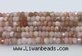 CRB5630 15.5 inches 4*6mm - 5*7mm faceted rondelle pink opal beads