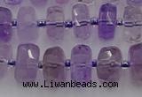 CRB565 15.5 inches 6*10mm faceted rondelle amethyst beads