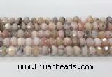 CRB5653 15.5 inches 5*8mm-6*10mm faceted rondelle pink opal beads wholesale