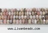 CRB5659 15.5 inches 7*11mm-9*13mm faceted rondelle pink opal beads wholesale