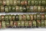 CRB5672 15 inches 3*4mm heishi unakite beads wholesale