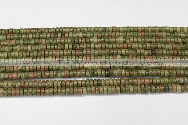 CRB5672 15 inches 3*4mm heishi unakite beads wholesale