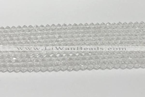 CRB5687 15 inches 4*4mm white crystal beads wholesale