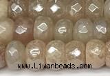 CRB5702 15 inches 5*8mm faceted rondelle AB-color pink aventurine beads