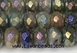 CRB5707 15 inches 5*8mm faceted rondelle AB-color labradorite beads