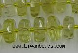 CRB573 15.5 inches 6*10mm faceted rondelle lemon quartz beads