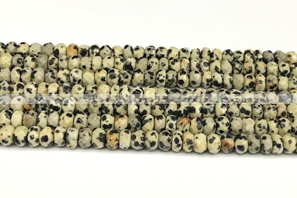 CRB5796 15 inches 4*6mm, 5*8mm faceted rondelle dalmatian jasper beads