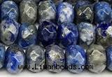 CRB5813 15 inches 4*6mm, 5*8mm, 6*10mm faceted rondelle lapis lazuli beads