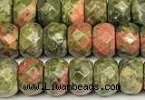 CRB5827 15 inches 4*6mm, 5*8mm faceted rondelle unakite beads