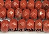 CRB5830 15 inches 4*6mm, 5*8mm faceted rondelle red jasper beads