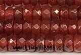 CRB5831 15 inches 4*6mm, 5*8mm faceted rondelle red agate beads