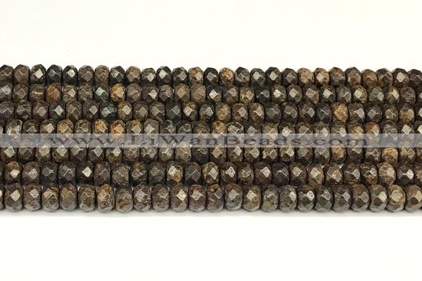 CRB5832 15 inches 4*6mm, 5*8mm, 6*10mm faceted rondelle bronzite beads