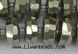 CRB600 15.5 inches 8*16mm faceted rondelle pyrite beads