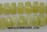 CRB606 15.5 inches 7*12mm faceted rondelle yellow opal beads