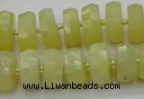 CRB608 15.5 inches 8*16mm faceted rondelle yellow opal beads