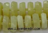 CRB609 15.5 inches 8*18mm faceted rondelle yellow opal beads