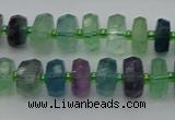 CRB614 15.5 inches 6*10mm faceted rondelle fluorite beads