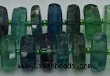 CRB618 15.5 inches 8*18mm faceted rondelle fluorite beads