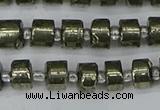 CRB624 15.5 inches 5*8mm tyre pyrite gemstone beads