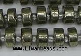 CRB625 15.5 inches 6*10mm tyre pyrite gemstone beads