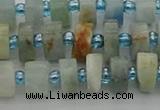 CRB645 15.5 inches 5*8mm tyre aquamarine gemstone beads