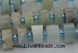 CRB646 15.5 inches 6*10mm tyre aquamarine gemstone beads