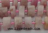 CRB652 15.5 inches 6*10mm tyre pink kunzite gemstone beads