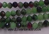 CRB702 15.5 inches 2.5*3mm faceted rondelle ruby zoisite beads