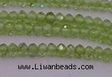 CRB703 15.5 inches 2*3mm faceted rondelle peridot gemstone beads