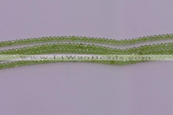 CRB703 15.5 inches 2*3mm faceted rondelle peridot gemstone beads