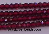 CRB704 15.5 inches 2*3mm faceted rondelle red garnet beads