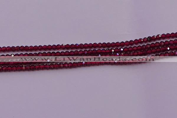 CRB704 15.5 inches 2*3mm faceted rondelle red garnet beads