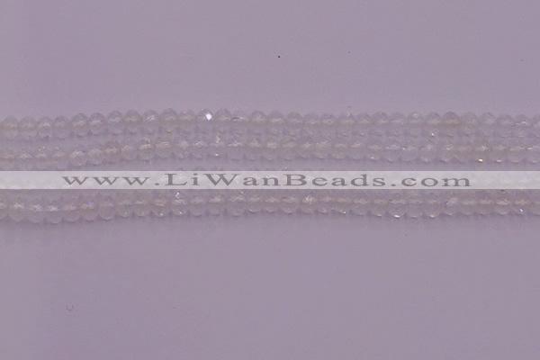 CRB709 15.5 inches 3*4mm faceted rondelle white crystal beads