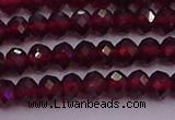 CRB718 15.5 inches 3*4mm faceted rondelle red garnet beads