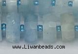 CRB805 15.5 inches 8*16mm faceted rondelle aquamarine beads