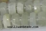 CRB811 15.5 inches 6*12mm faceted rondelle grey moonstone beads