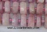 CRB826 15.5 inches 6*10mm faceted rondelle kunzite beads