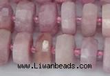 CRB828 15.5 inches 8*14mm faceted rondelle kunzite beads