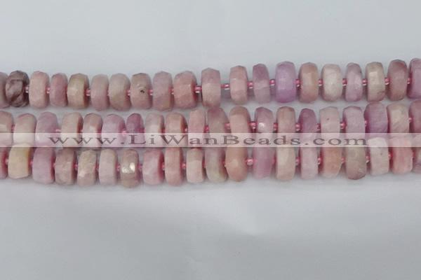 CRB829 15.5 inches 8*16mm faceted rondelle kunzite beads