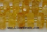 CRB846 15.5 inches 8*18mm faceted rondelle citrine beads