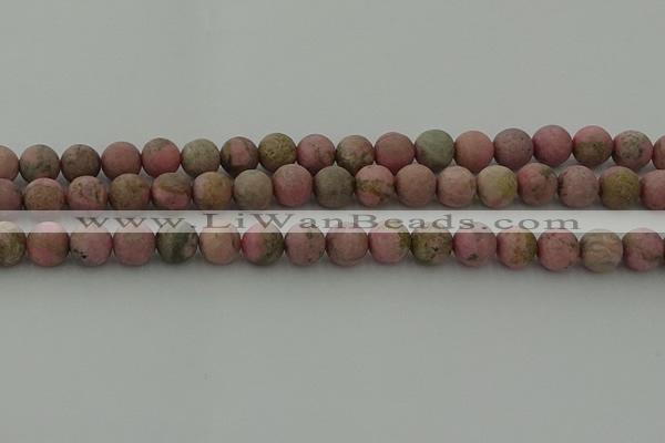 CRC1003 15.5 inches 10mm round matte rhodochrosite gemstone beads