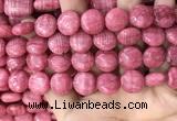 CRC1062 15.5 inches 14mm flat round rhodochrosite beads