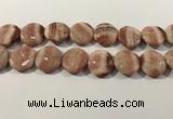 CRC1072 15.5 inches 25mm flat round rhodochrosite beads