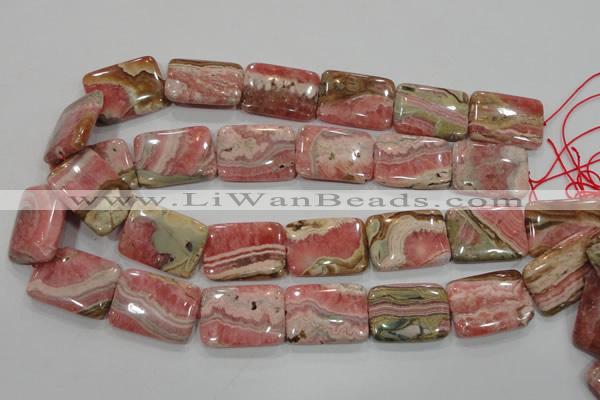 CRC111 15.5 inches 22*30mm rectangle natural argentina rhodochrosite beads