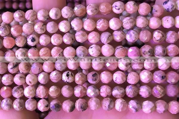 CRC1171 15.5 inches 6mm faceted round rhodochrosite gemstone beads