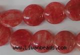 CRC24 15.5 inches 16mm flat round dyed rhodochrosite gemstone beads