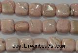 CRC301 15.5 inches 10*10mm square Peru rhodochrosite beads