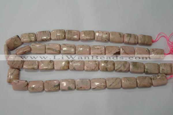 CRC305 15.5 inches 13*18mm rectangle Peru rhodochrosite beads