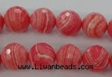 CRC404 15.5 inches 12mm faceted round synthetic rhodochrosite beads